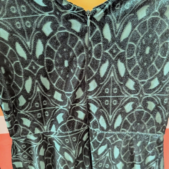 Vintage Velvet Dark Green Celtic Burnout Dress Y2K Whimsigoth Grunge Witchy M - Picture 5 of 13